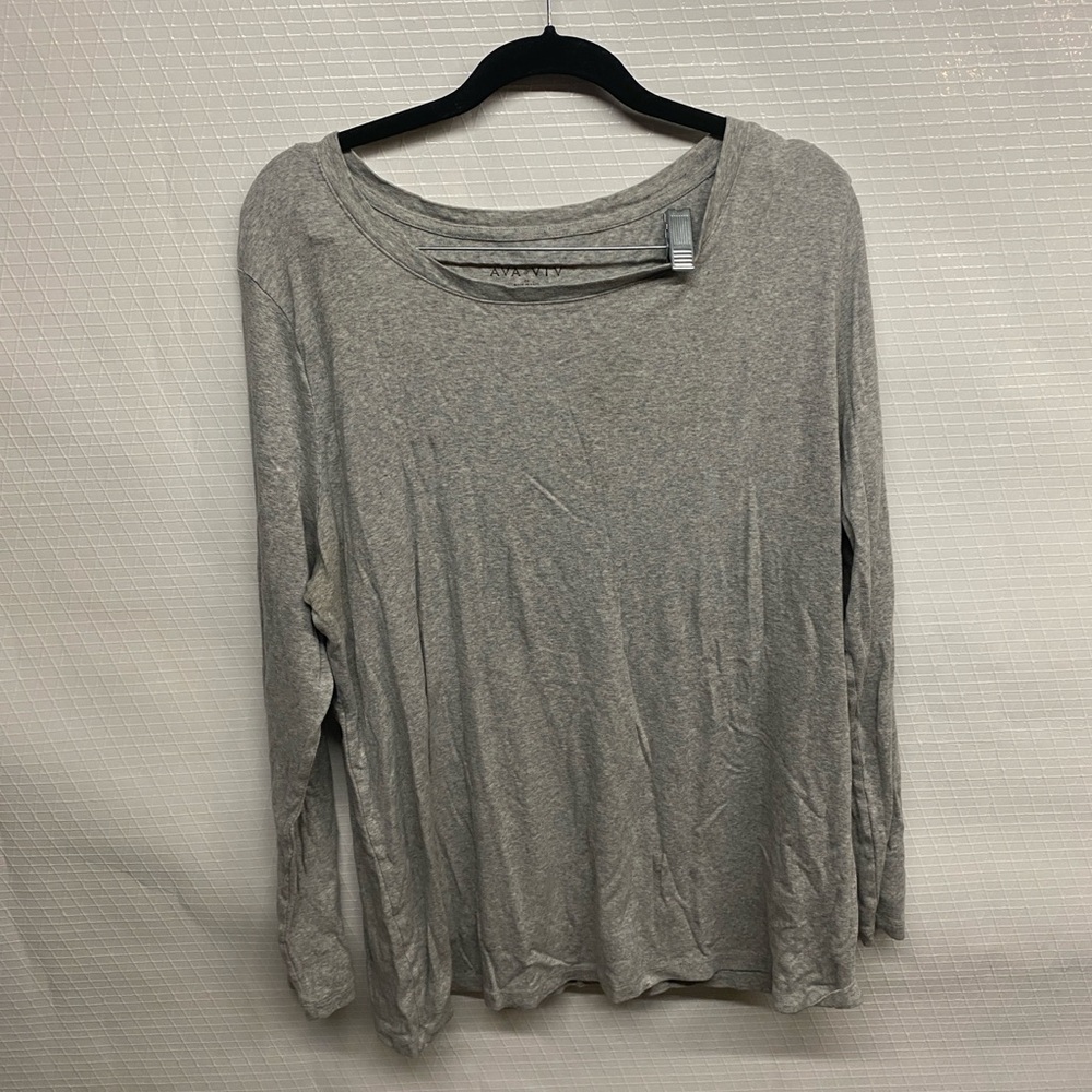 Ava & Viv Heather Gray Long Sleeve Tee